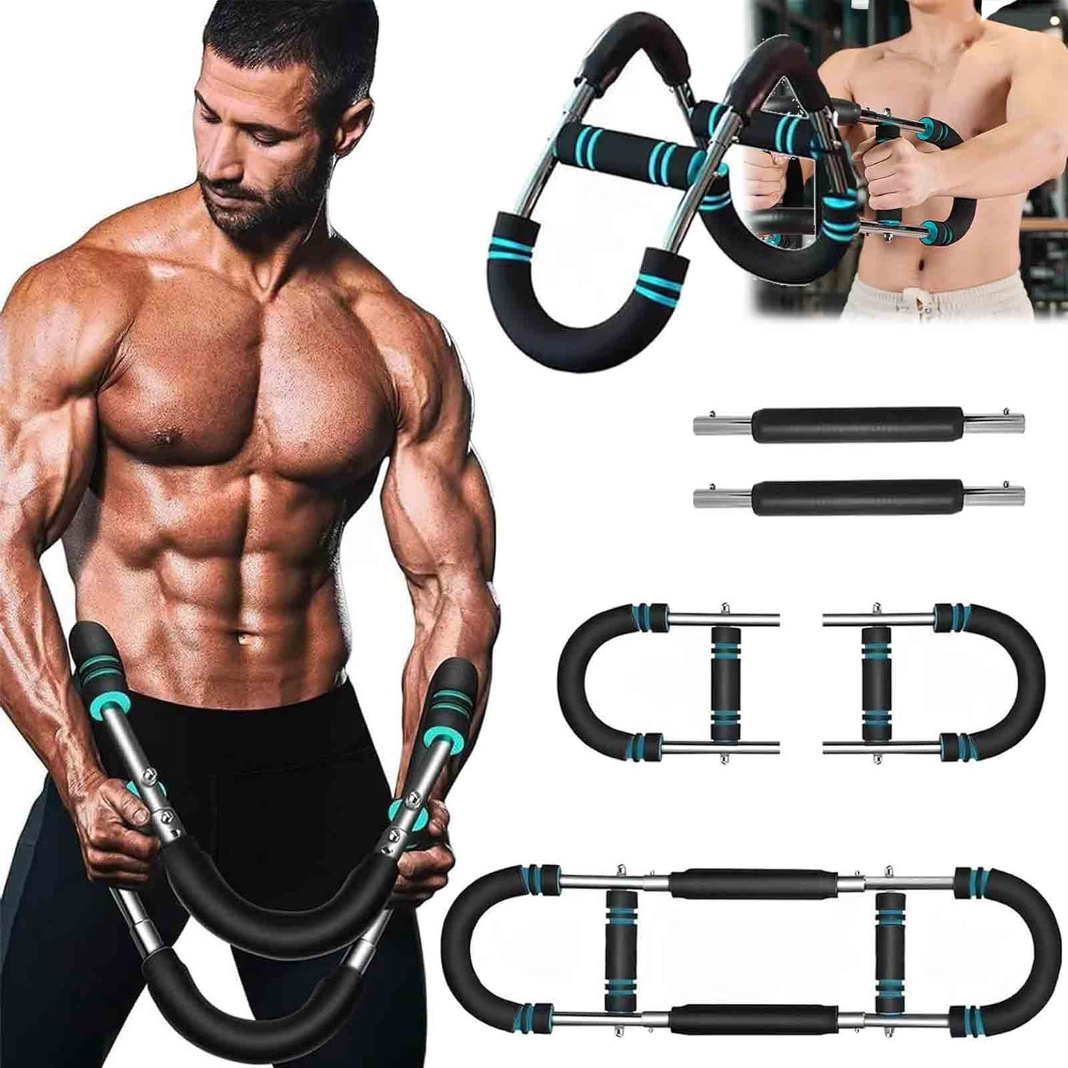 , 44-110Lbs Twister Arm Exerciser, Forearm Triceps Chest Enhanced Exercise Strengthener, Portable Fitness Equipment for Home